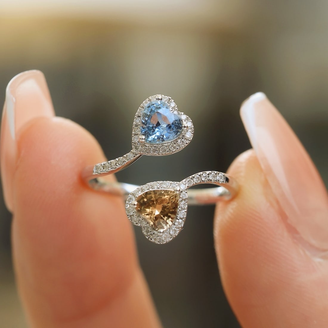 14k Gold 1.24 Ct Natural Sapphire & Diamond Ring - 2