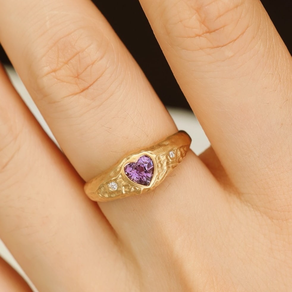 14k Gold 0.61 Ct Natural Sapphire & Diamond Ring - 3