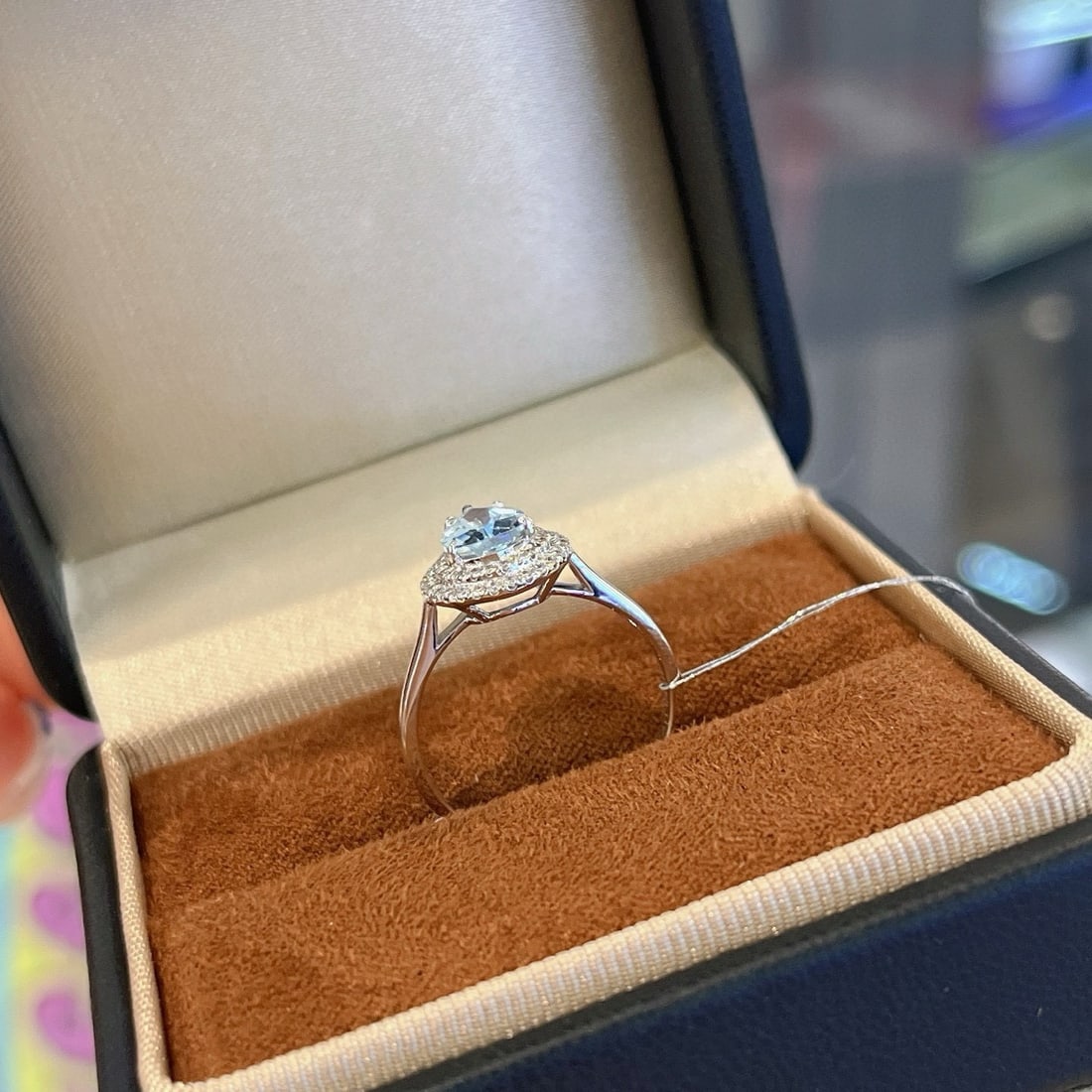 14k Gold 1.16 Ctw Natural Aquamarine & Diamond Ring - 4