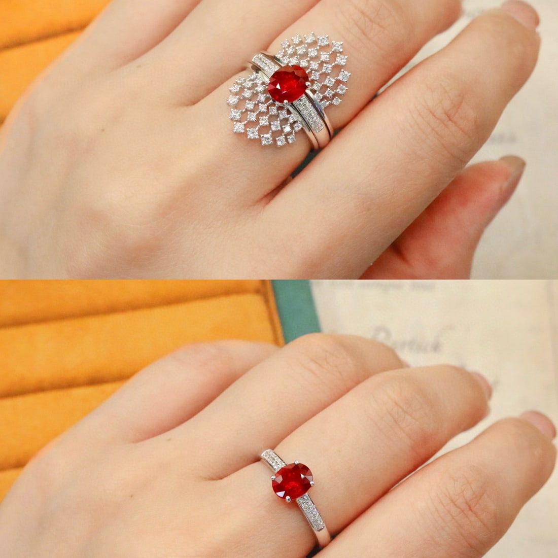 14k Gold 1.69 Ctw Natural Ruby & Diamond Ring - 8
