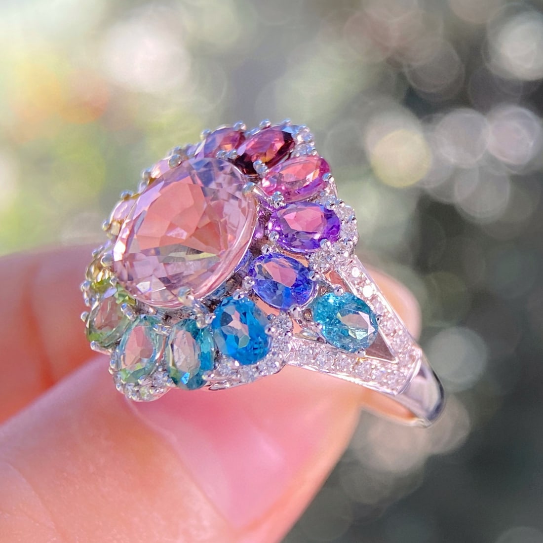 14k Gold 5.22 Ctw Natural Tourmaline & Tourmaline Ring - 3