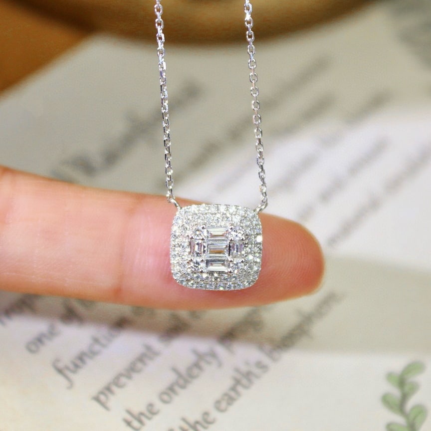 14k Gold 0.32 Ct Natural H Diamond Necklace - 4