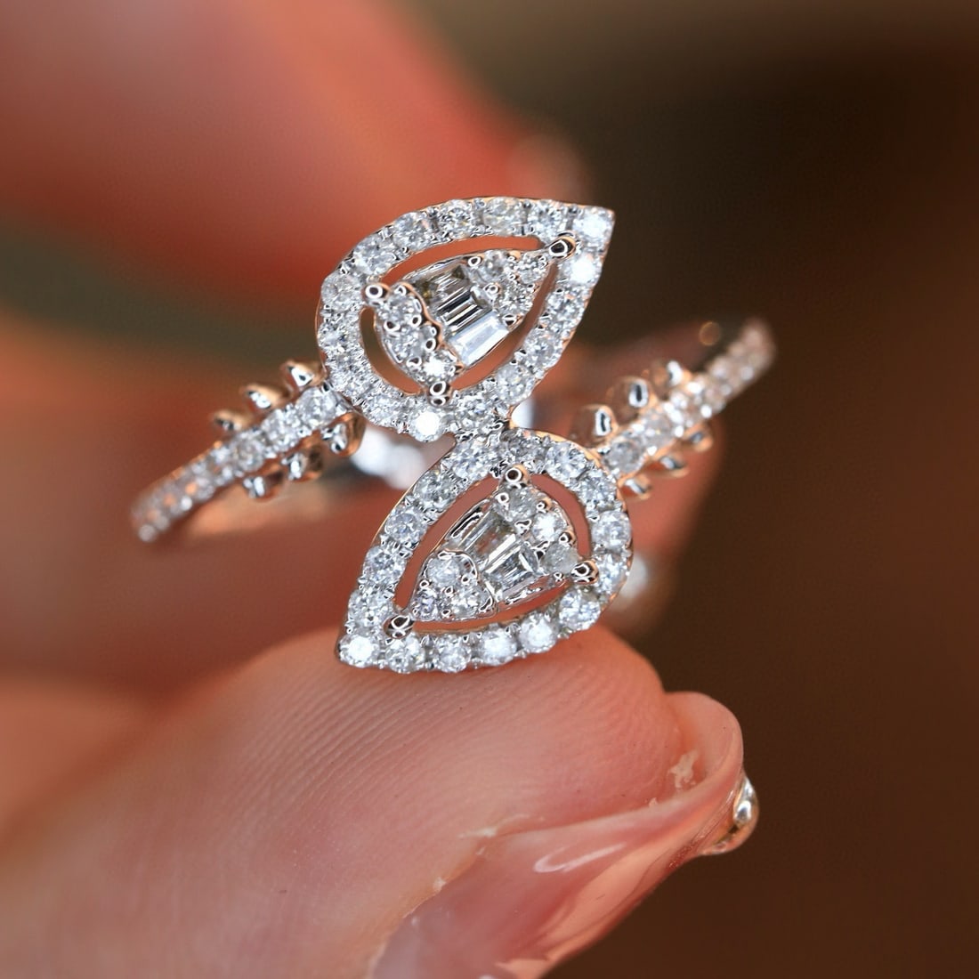 14k Gold 0.45 Ct Natural H Diamond Ring - 3