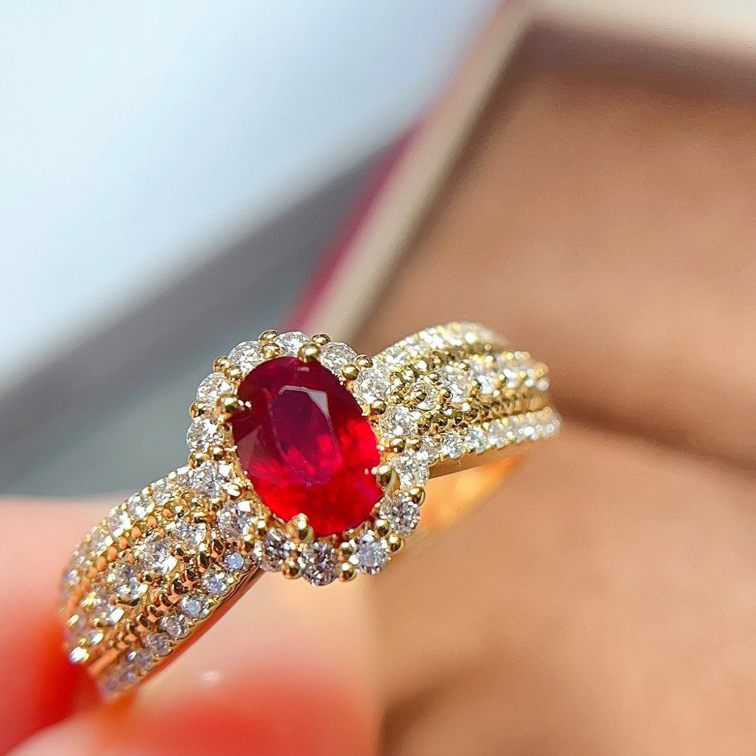 14k Gold 1.59 Ctw Natural Ruby & Diamond Ring - 2