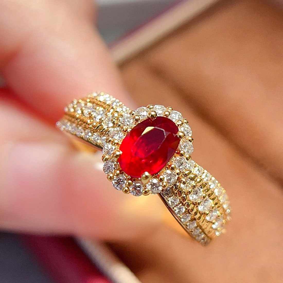 14k Gold 1.59 Ctw Natural Ruby & Diamond Ring - 3