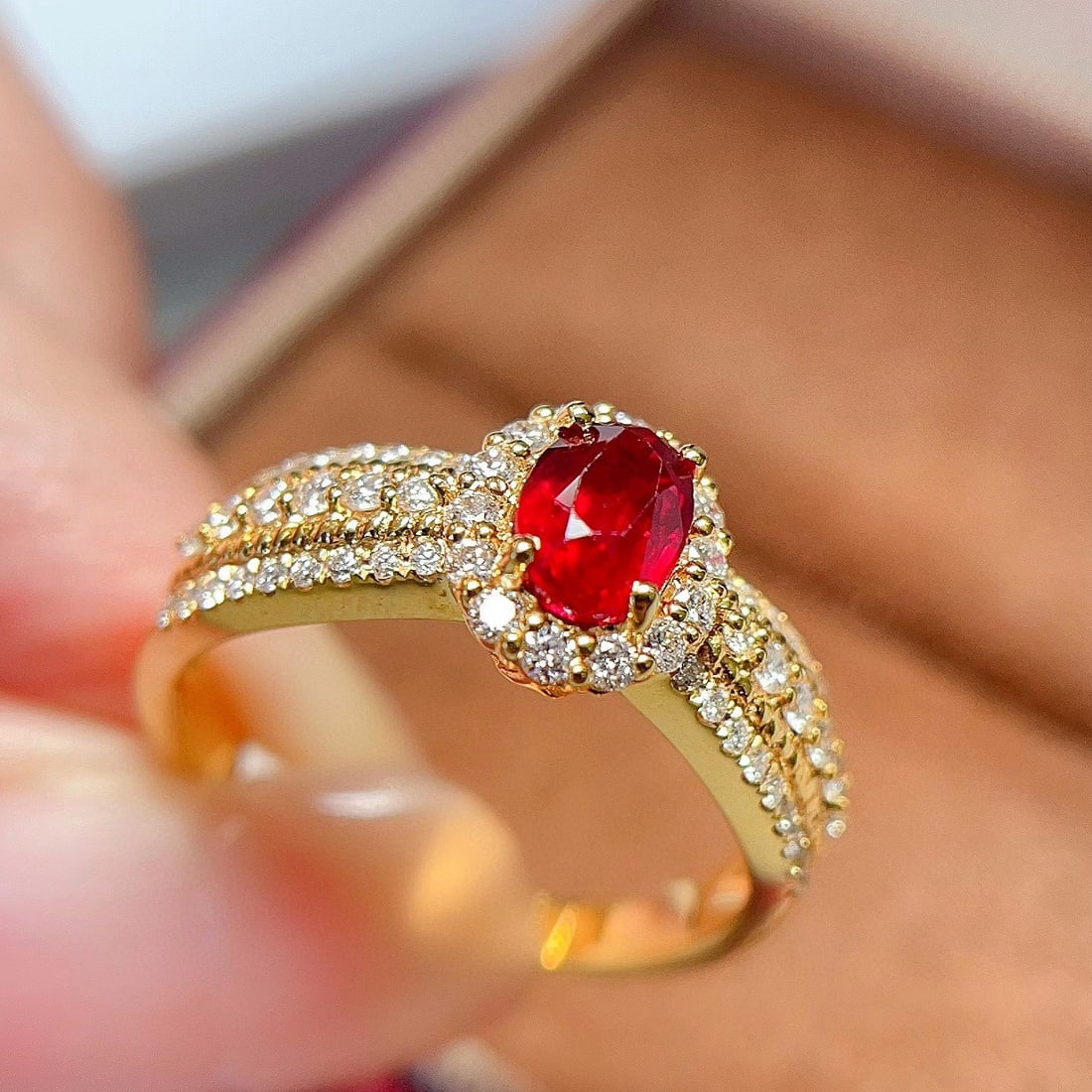14k Gold 1.59 Ctw Natural Ruby & Diamond Ring - 4