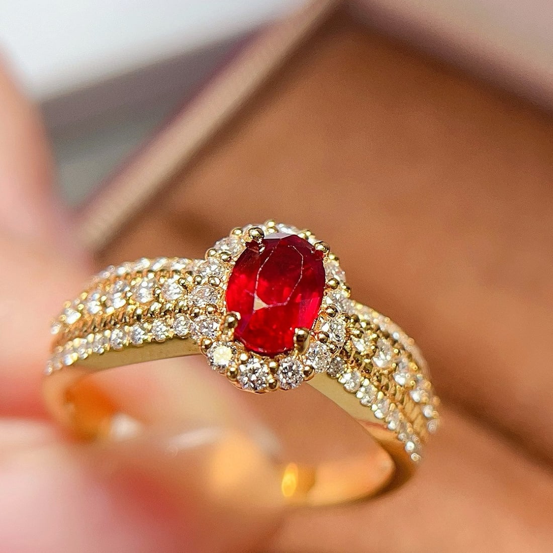 14k Gold 1.59 Ctw Natural Ruby & Diamond Ring - 5