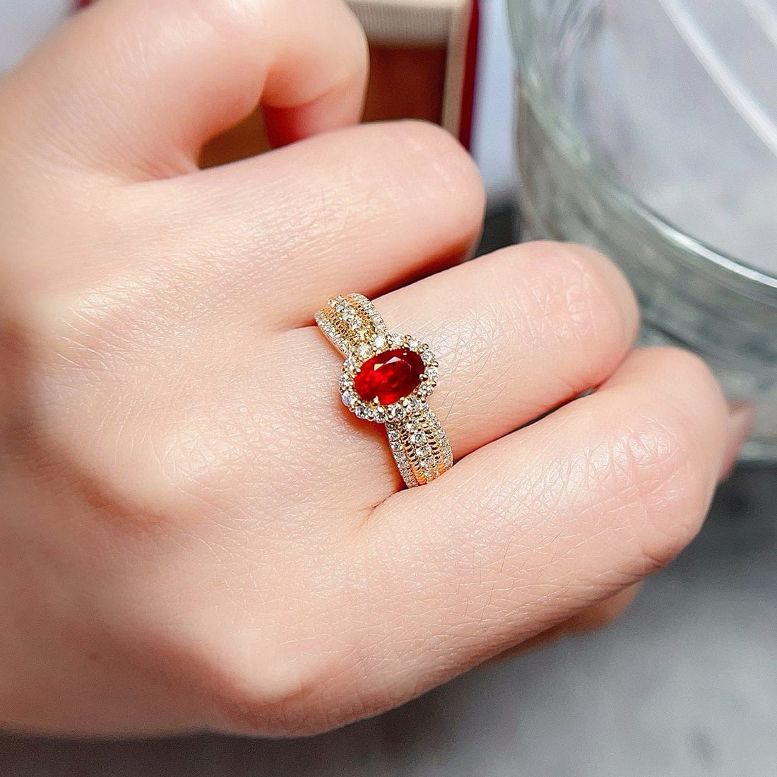 14k Gold 1.59 Ctw Natural Ruby & Diamond Ring - 6
