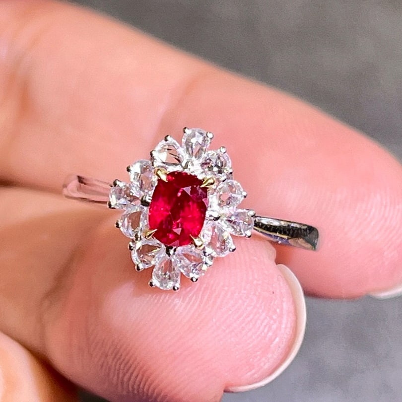 14k Gold 0.64 Ctw Natural Ruby & Diamond Ring - 2
