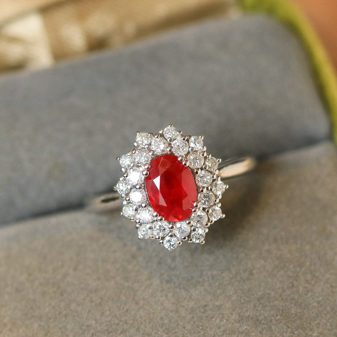 14k Gold 1.54 Ctw Natural Ruby & Diamond Ring - 3