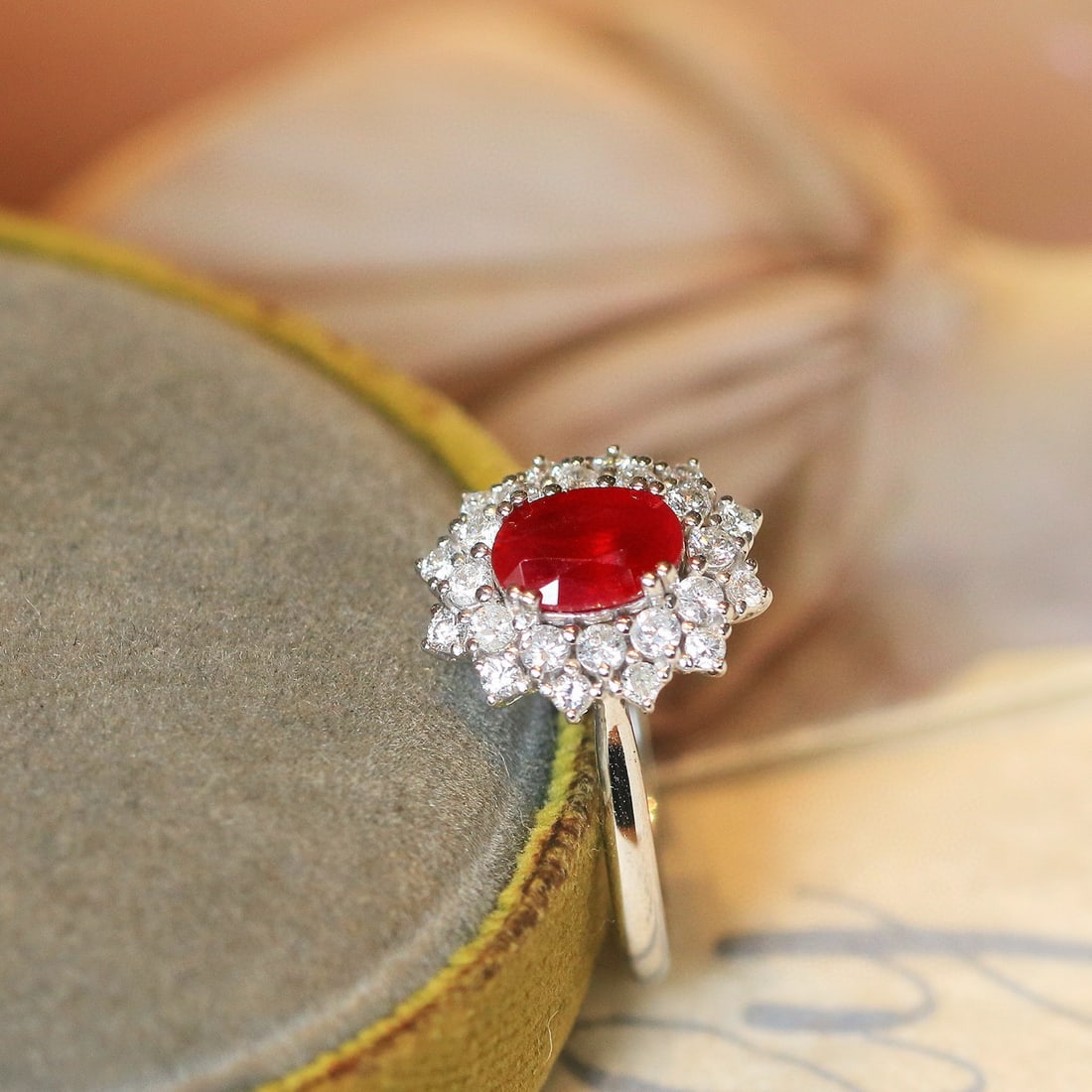 14k Gold 1.54 Ctw Natural Ruby & Diamond Ring - 4