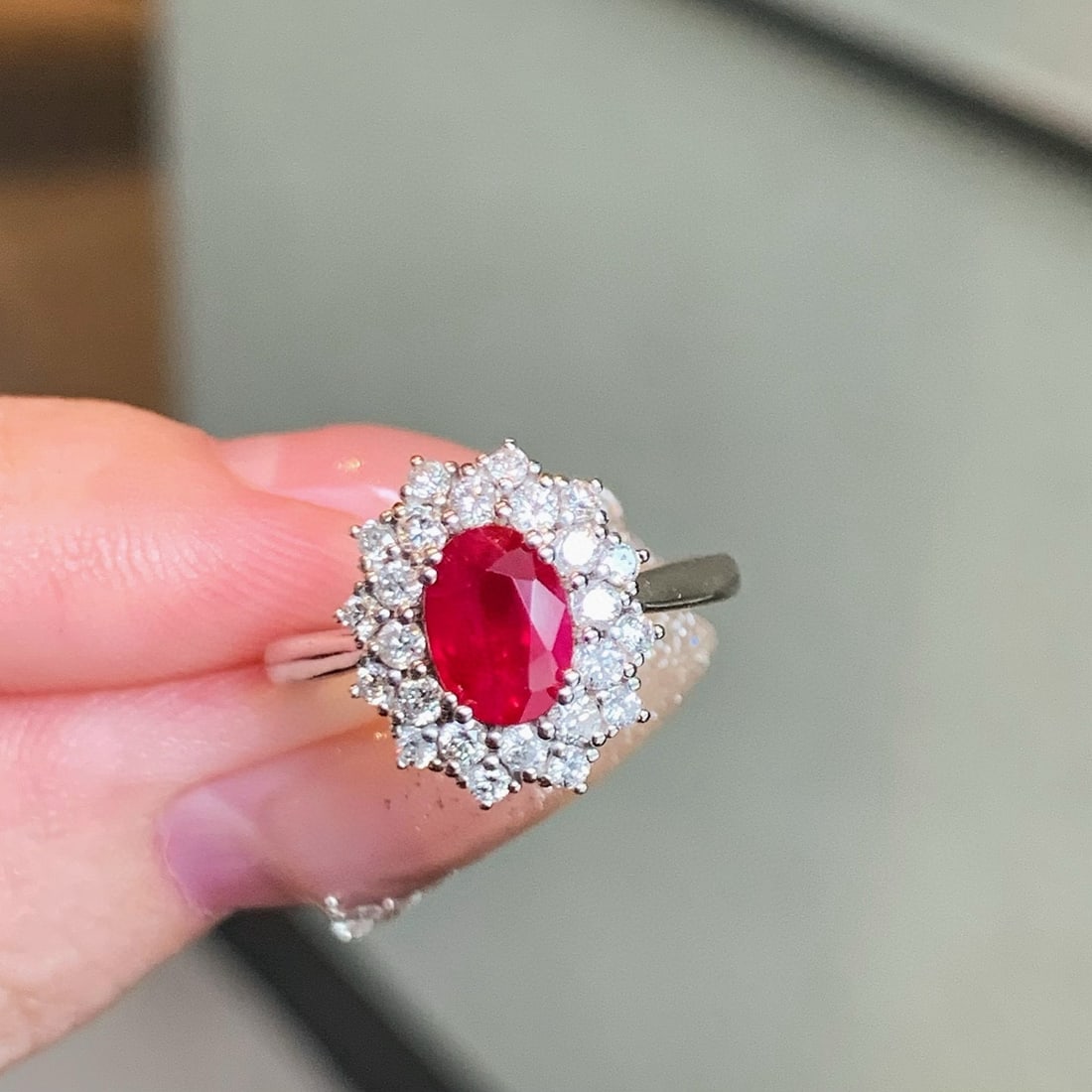 14k Gold 1.54 Ctw Natural Ruby & Diamond Ring - 7