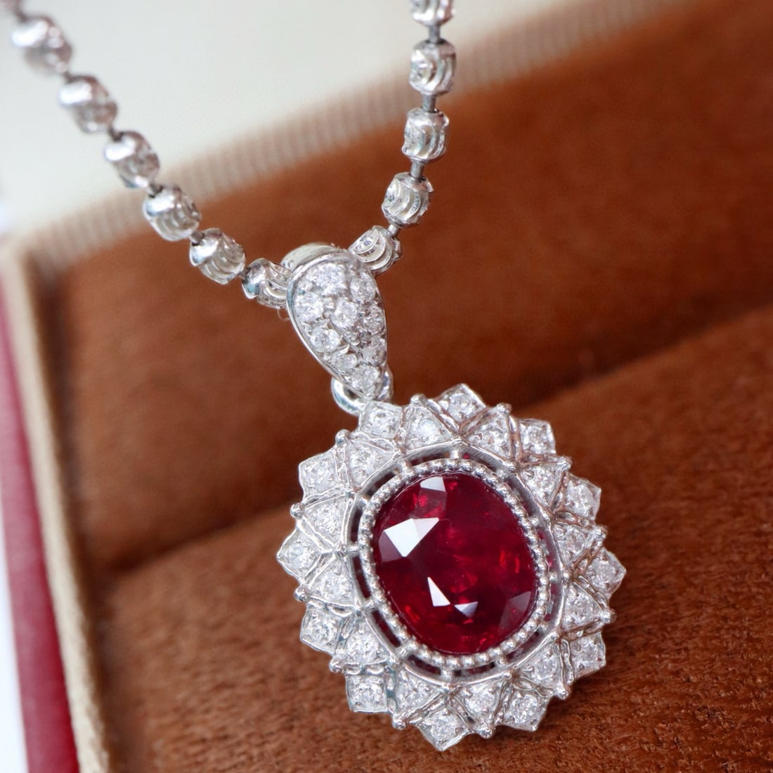 14k Gold 1.27 Ctw Natural Ruby & Diamond Pendant( Without Chain ) - 2