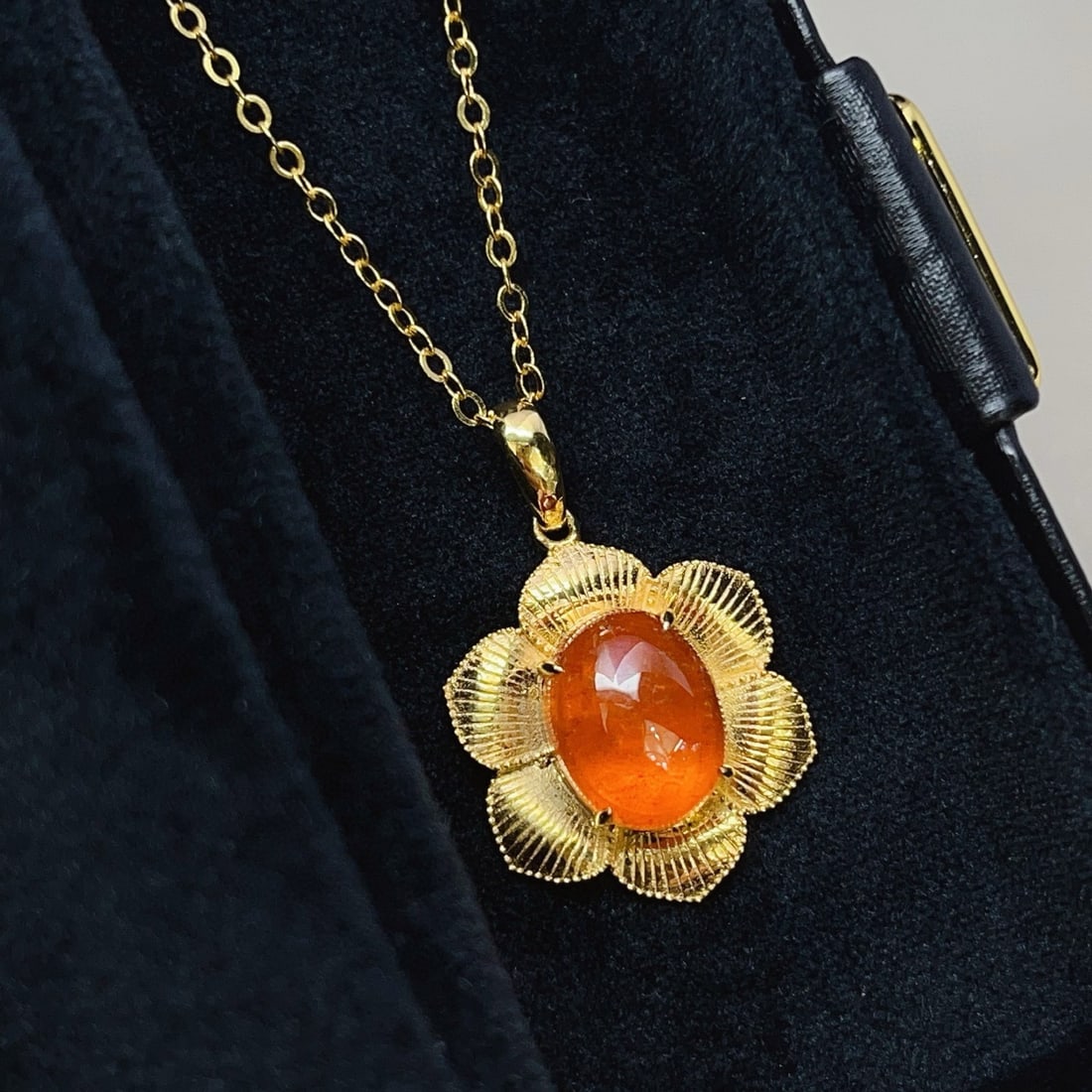 14k Gold 6.35 Ct Natural Spessartine Pendant( Without Chain ) - 3