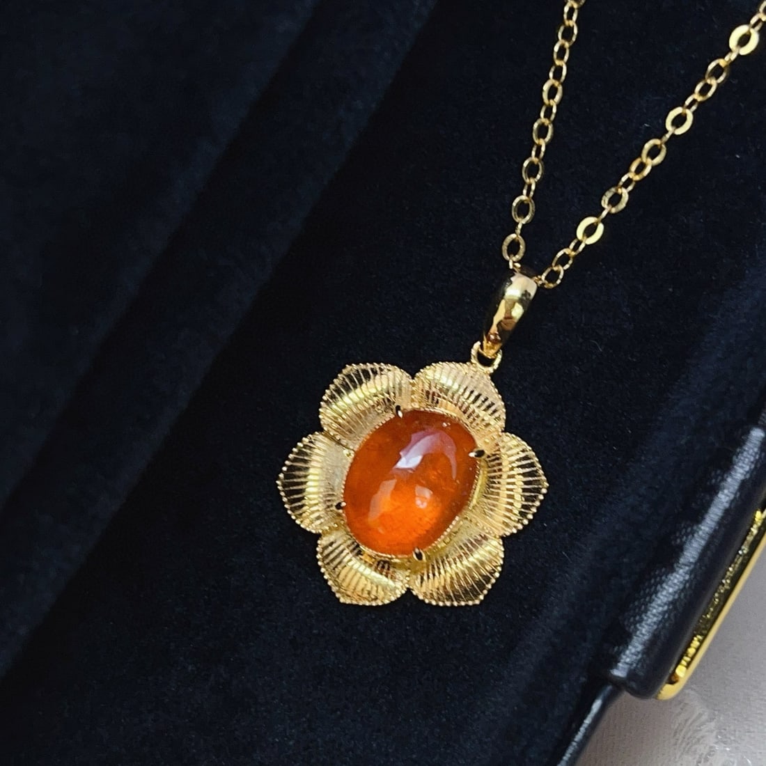 14k Gold 6.35 Ct Natural Spessartine Pendant( Without Chain ) - 4
