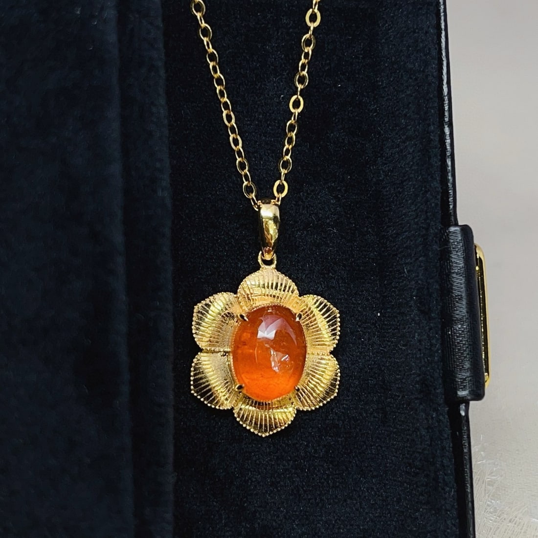14k Gold 6.35 Ct Natural Spessartine Pendant( Without Chain ) - 5