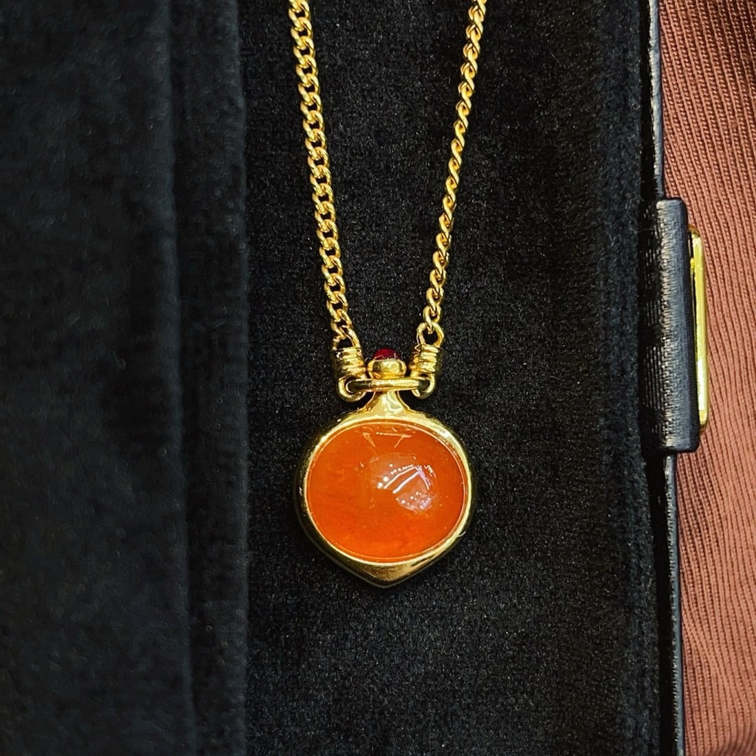 14k Gold 11.30 Ct Natural Spessartine Necklace - 3
