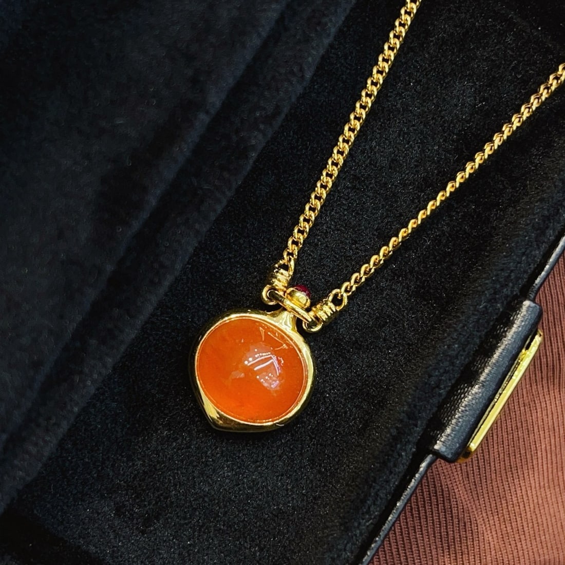 14k Gold 11.30 Ct Natural Spessartine Necklace - 4