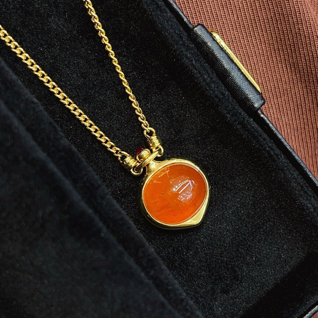 14k Gold 11.30 Ct Natural Spessartine Necklace - 5