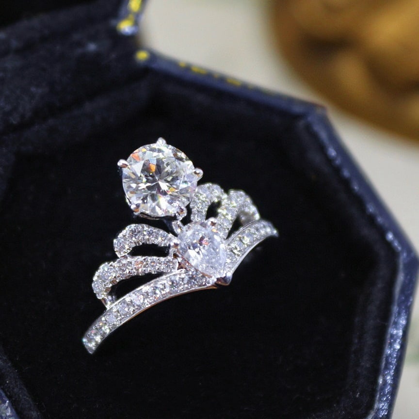 14k Gold 1.74 Ctw Natural H Diamond Ring - 3