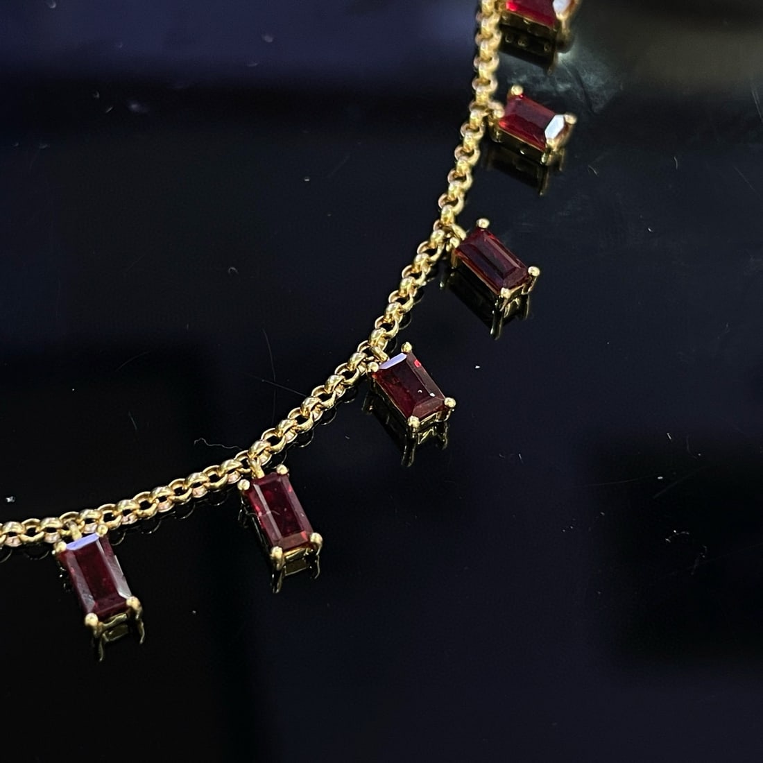 14k Gold 3.41 Ct Natural Ruby Necklace - 2