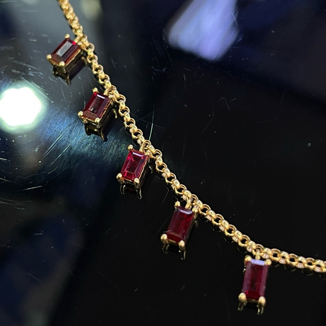14k Gold 3.41 Ct Natural Ruby Necklace - 4
