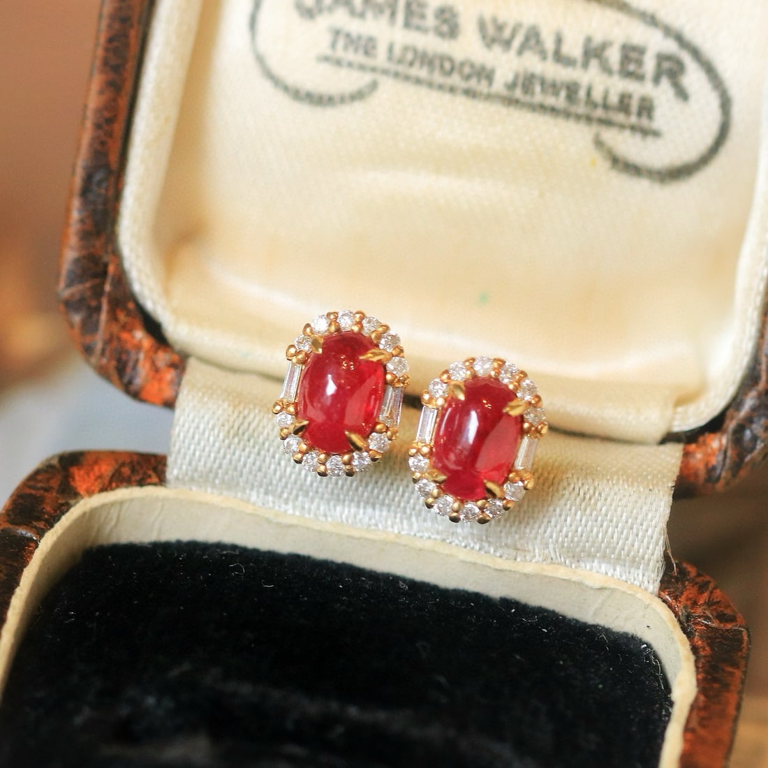 14k Gold 1.42 Ctw Natural Ruby & Diamond Earrings - 2