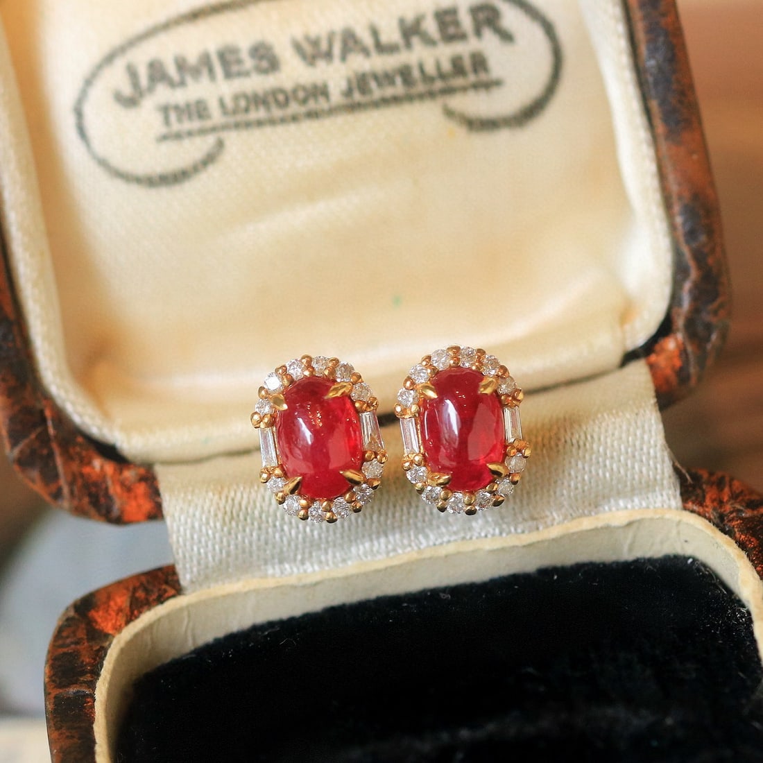 14k Gold 1.42 Ctw Natural Ruby & Diamond Earrings - 3