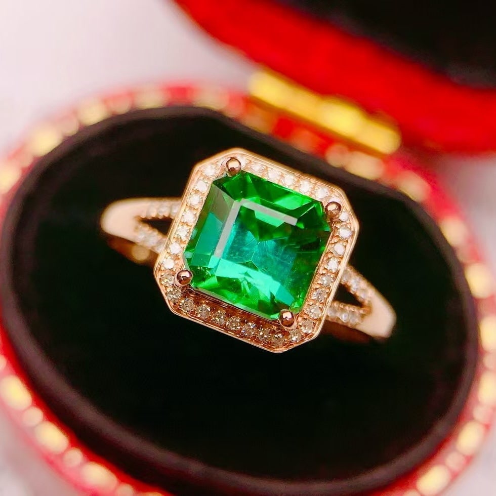 14k Gold 2.44 Ctw Natural Tourmaline & Diamond Ring - 4