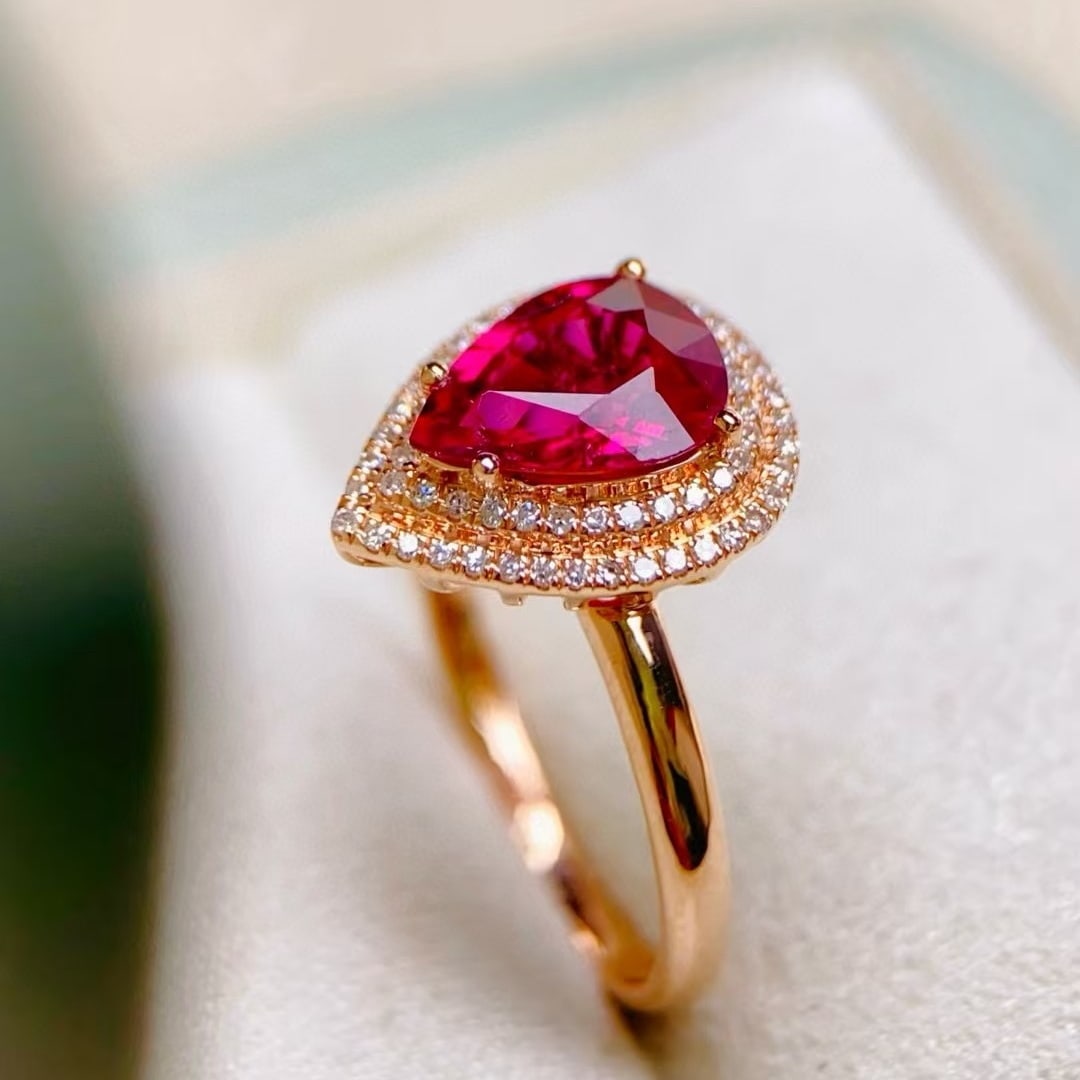 14k Gold 1.40 Ctw Natural Tourmaline & Diamond Ring - 6