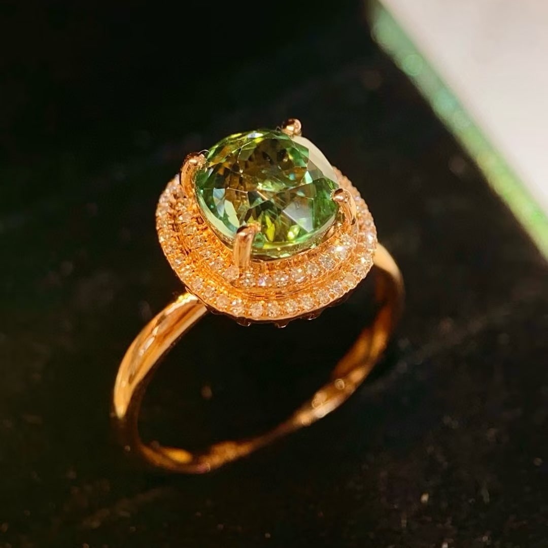 14k Gold 2.74 Ctw Natural Tourmaline & Diamond Ring - 3