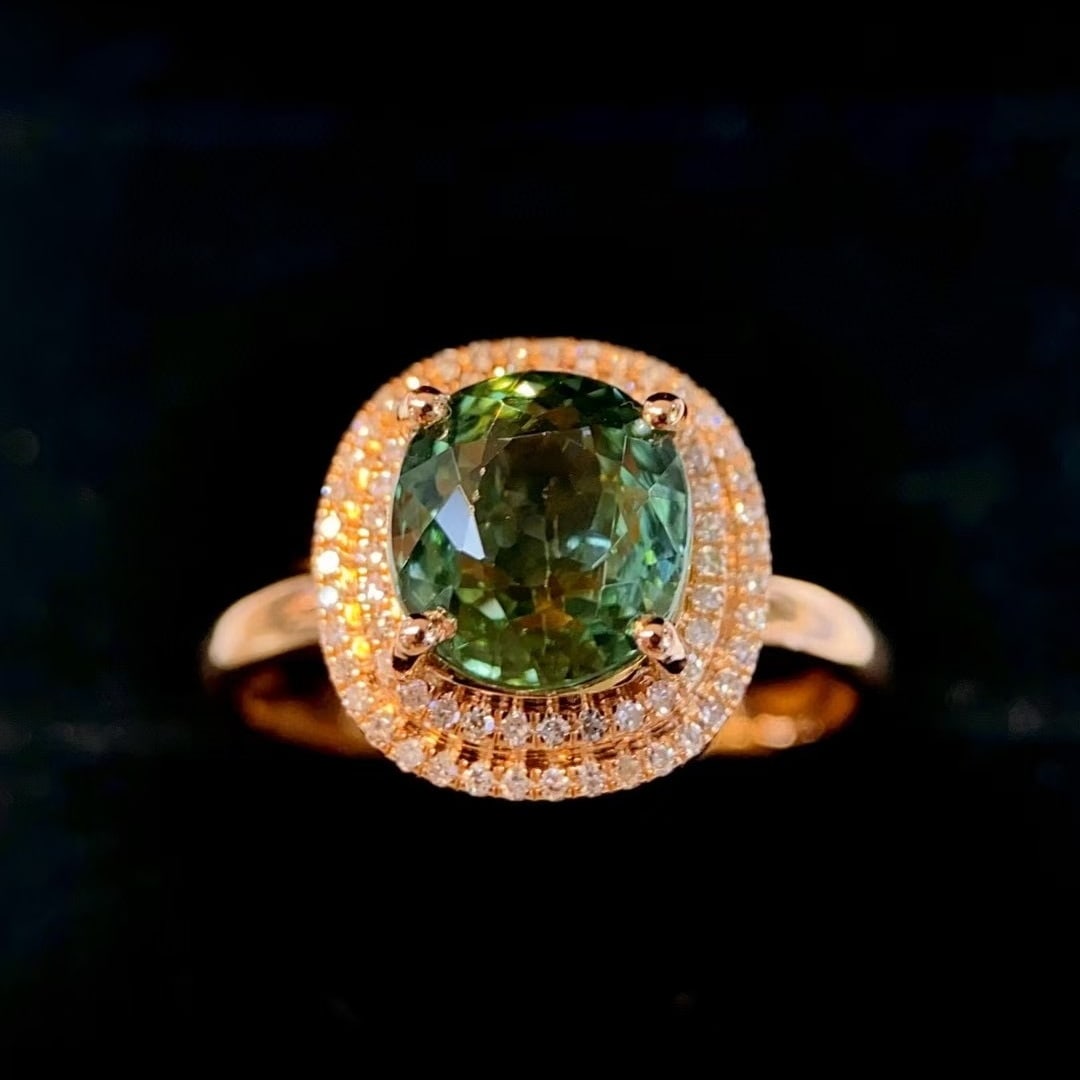 14k Gold 2.74 Ctw Natural Tourmaline & Diamond Ring - 6