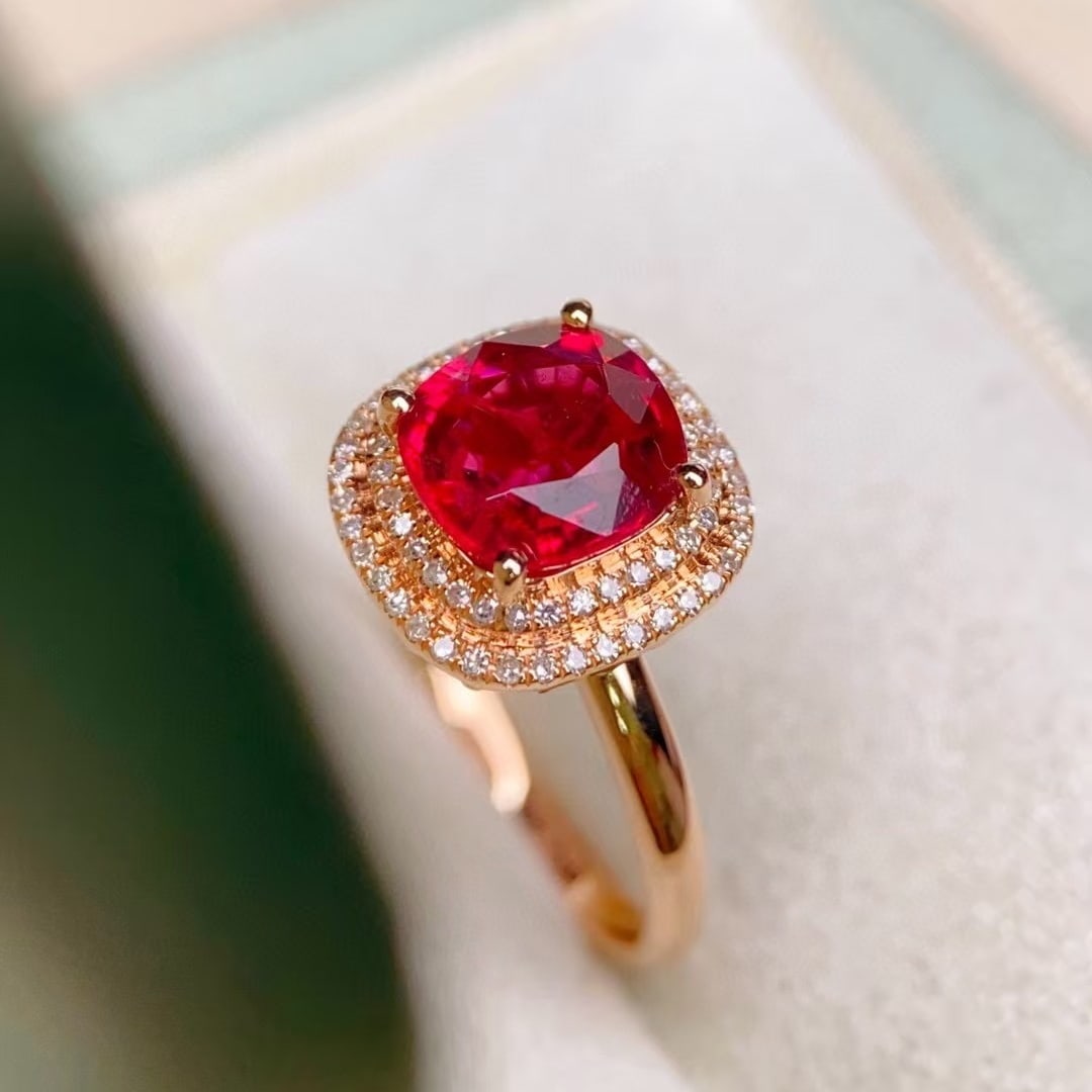 14k Gold 1.87 Ctw Natural Tourmaline & Diamond Ring - 4