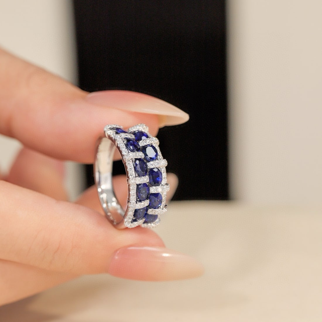 14k Gold 2.43 Ctw Natural Sapphire & Diamond Ring - 3