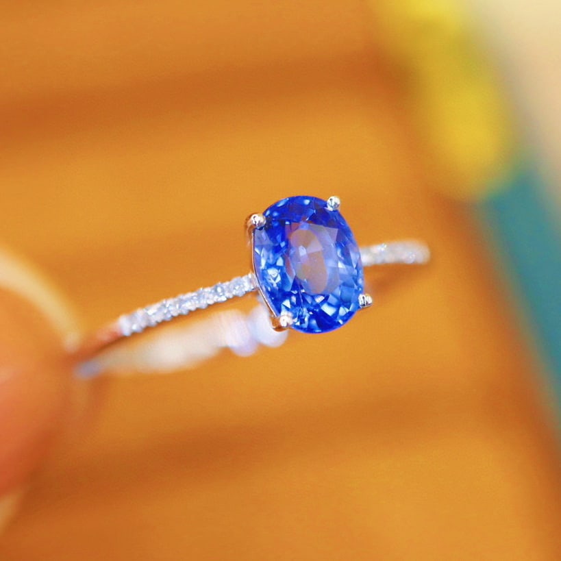 14k Gold 1.18 Ctw Natural Sapphire & Diamond Ring - 2