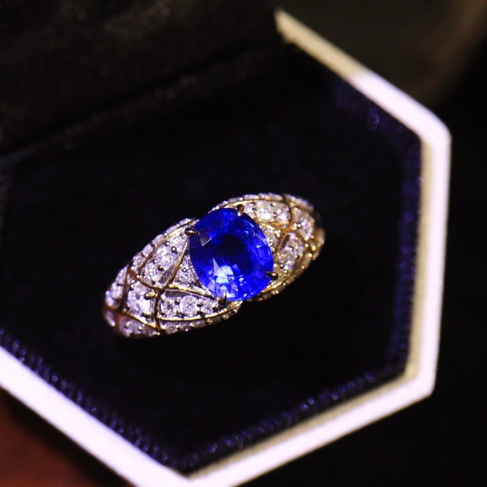 14k Gold 1.92 Ctw Natural Sapphire & Diamond Ring (1 of 6)
