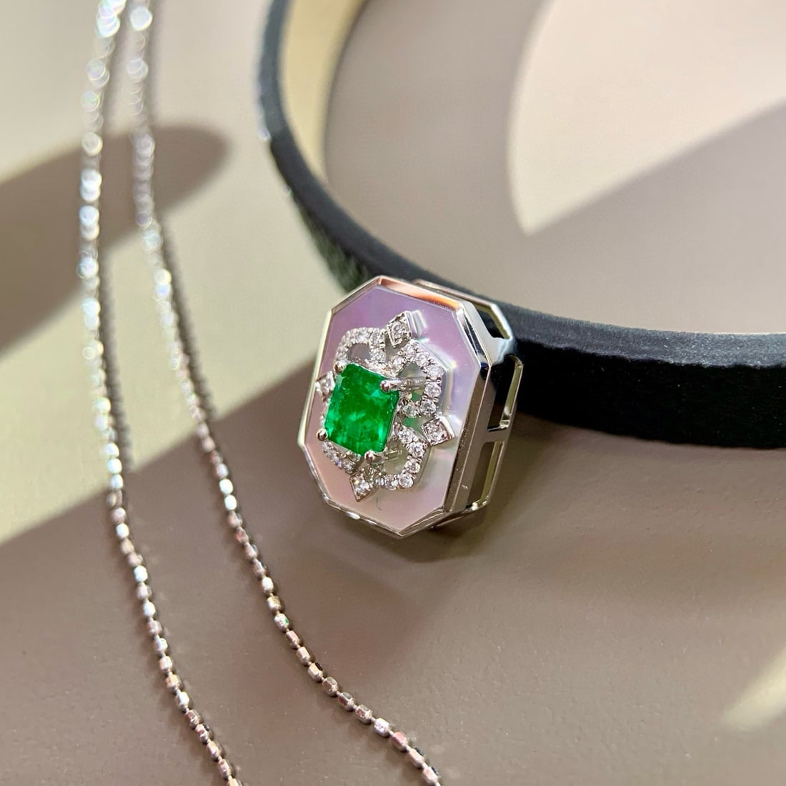 14k Gold 0.39 Ctw Vivid Green Natural Emerald & Diamond Bangle/pendant( Without Chain ) - 6