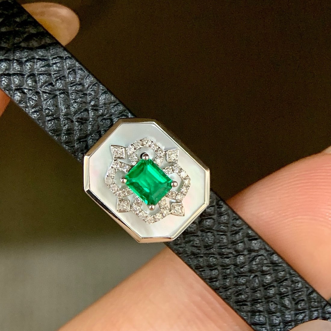 14k Gold 0.39 Ctw Vivid Green Natural Emerald & Diamond Bangle/pendant( Without Chain ) - 7