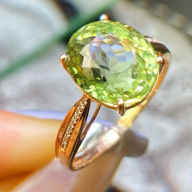 14k Gold 6.17 Ct Natural Tourmaline & Diamond Ring - 4