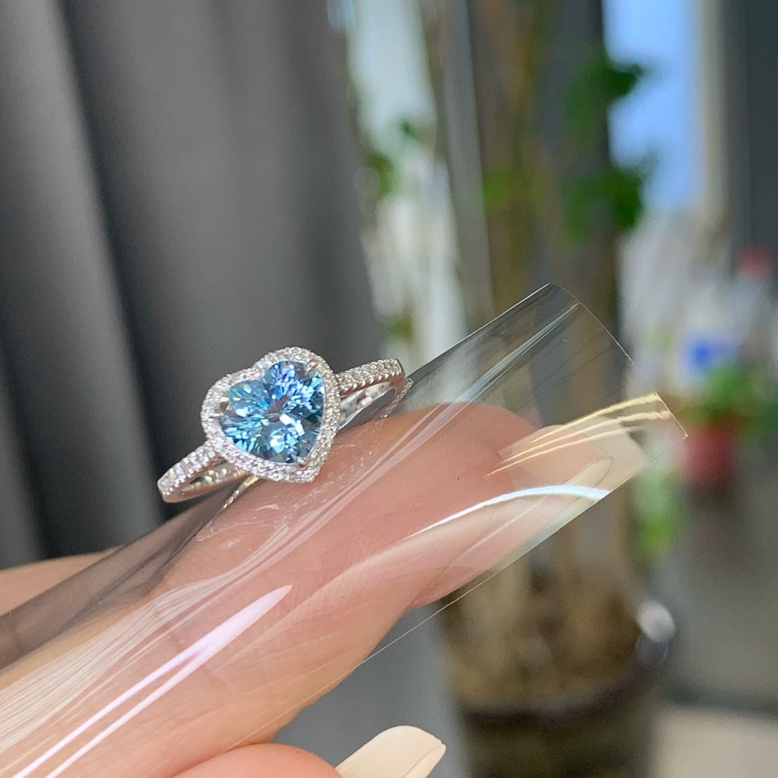 14k Gold 1.16 Ctw Natural Aquamarine & Diamond Ring - 3