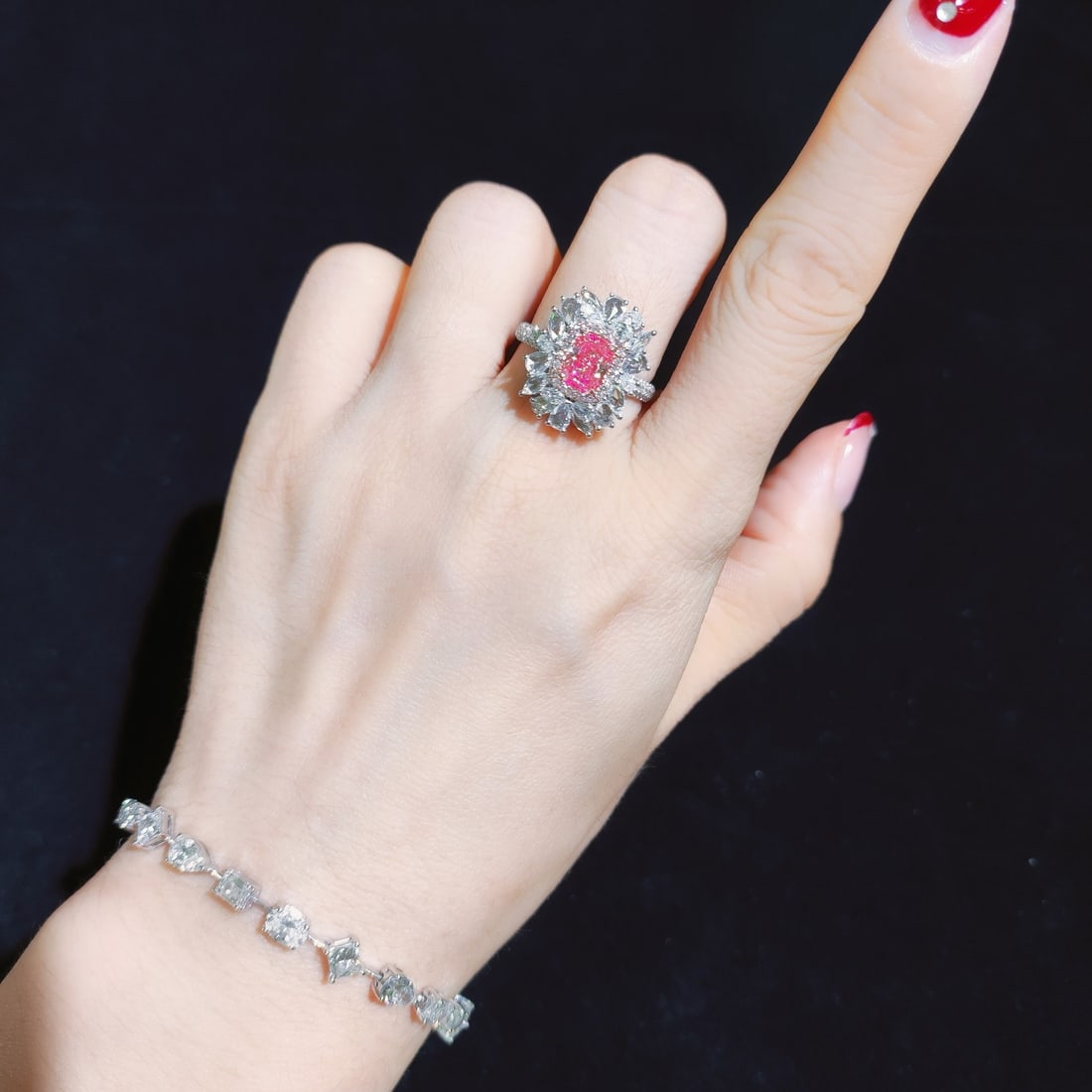 14k Gold 2.30 Ctw Natural Pink Diamond & Diamond Ring/pendant( Without Chain ) - 5