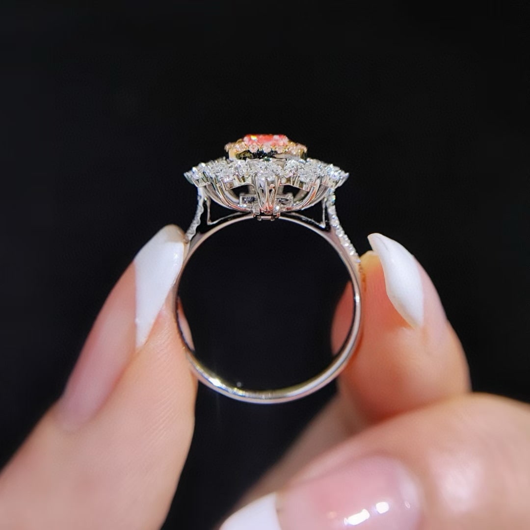 14k Gold 1.53 Ctw Natural Pink Diamond & Diamond Ring/pendant( Without Chain ) - 4