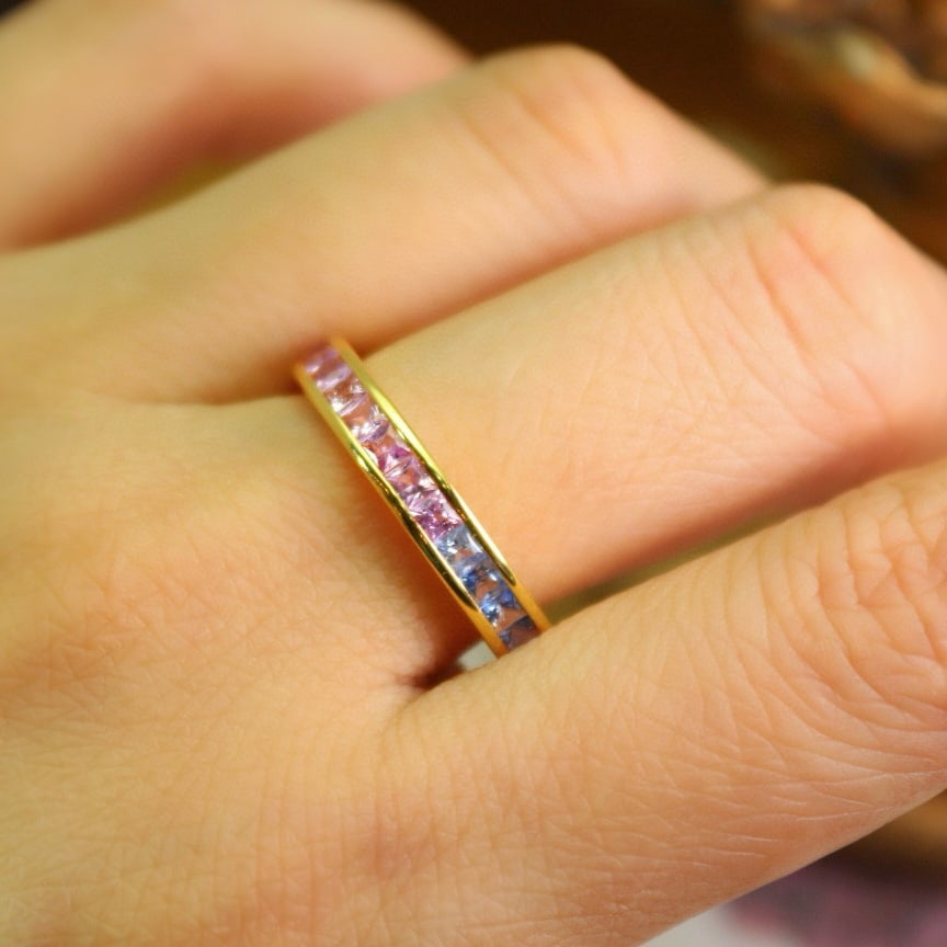 14k Gold 2.11 Ct Natural Sapphire Ring - 6