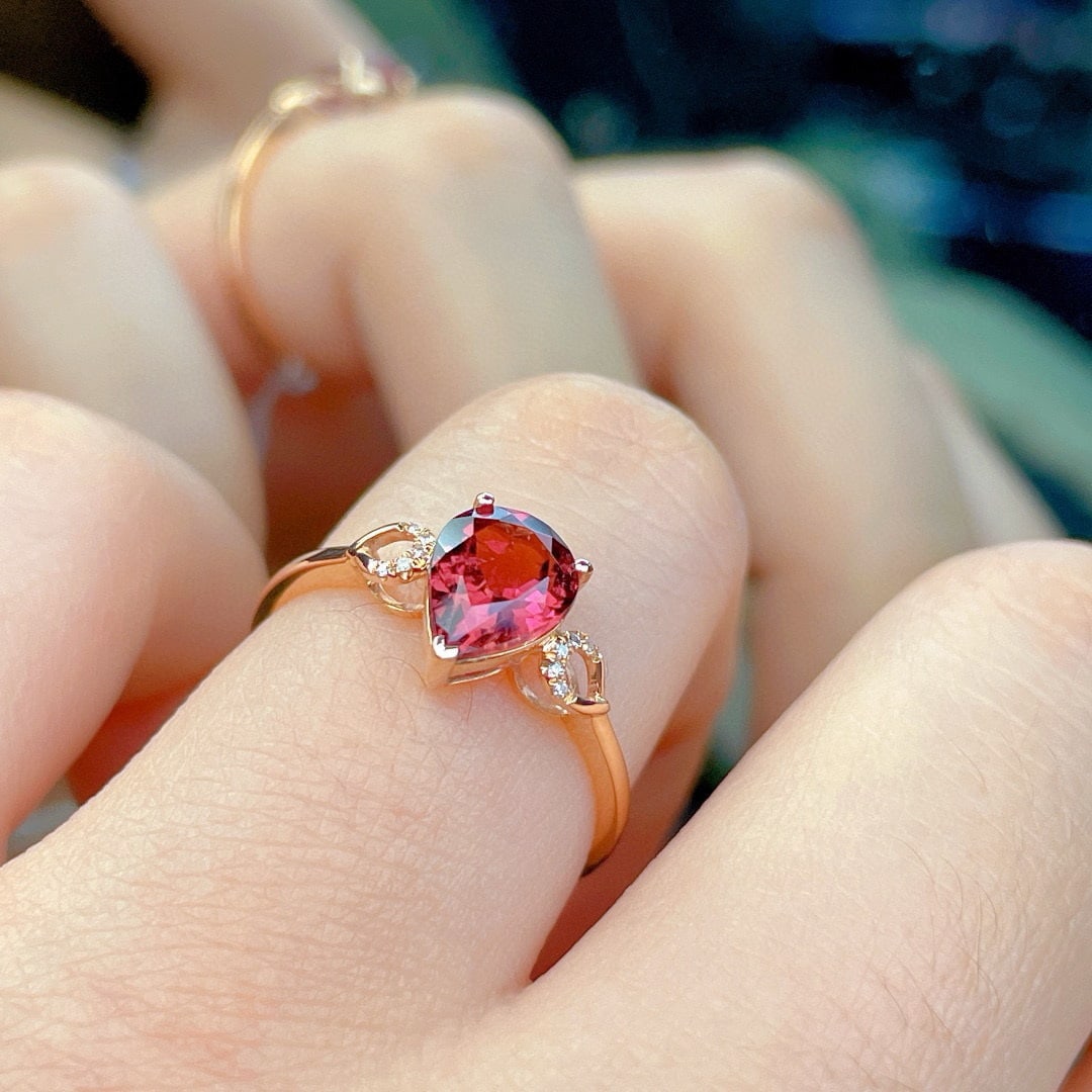 14k Gold 1.6 Ct Natural Tourmaline & Diamond Ring - 2