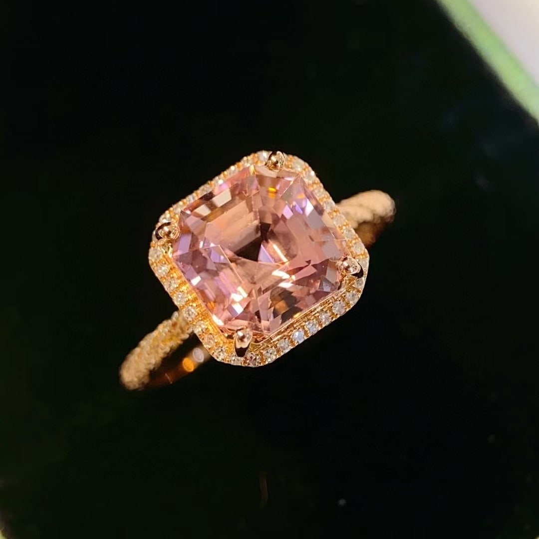 14k Gold 3.5 Ct Natural Tourmaline & Diamond Ring - 2
