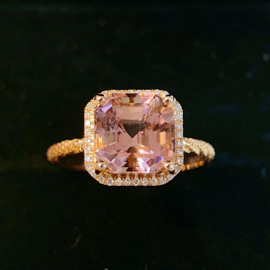 14k Gold 3.5 Ct Natural Tourmaline & Diamond Ring - 3