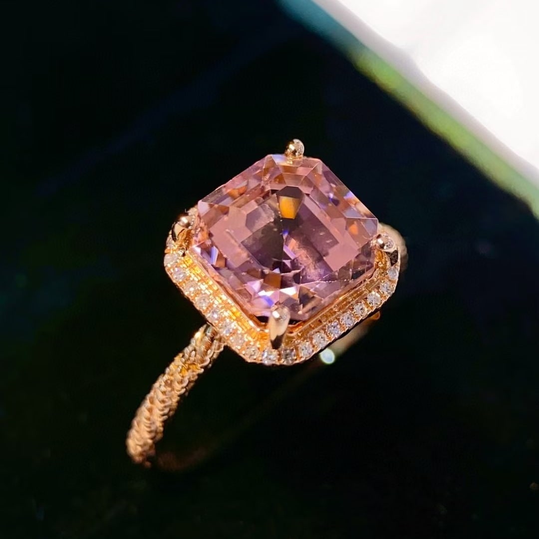 14k Gold 3.5 Ct Natural Tourmaline & Diamond Ring - 4