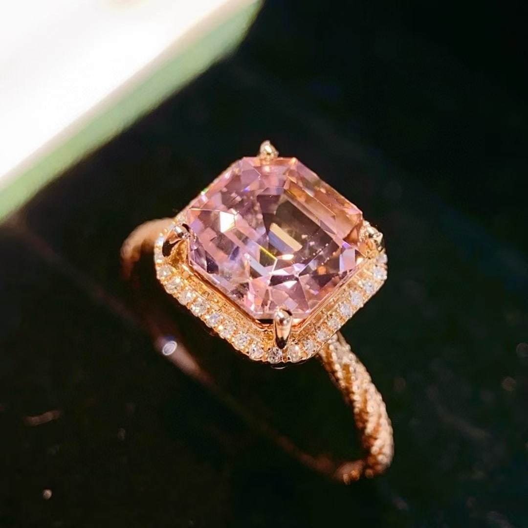 14k Gold 3.5 Ct Natural Tourmaline & Diamond Ring - 6