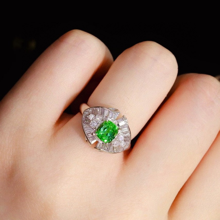 14k Gold 1.74 Ctw Natural Tourmaline & Diamond Ring - 2