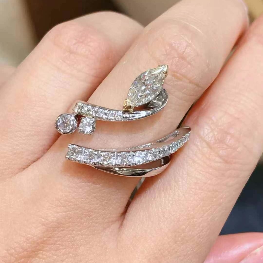 14k Gold 1.26 Ctw Natural H Diamond Ring - 2